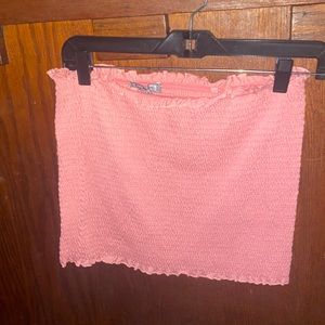 Strapless pink crop top